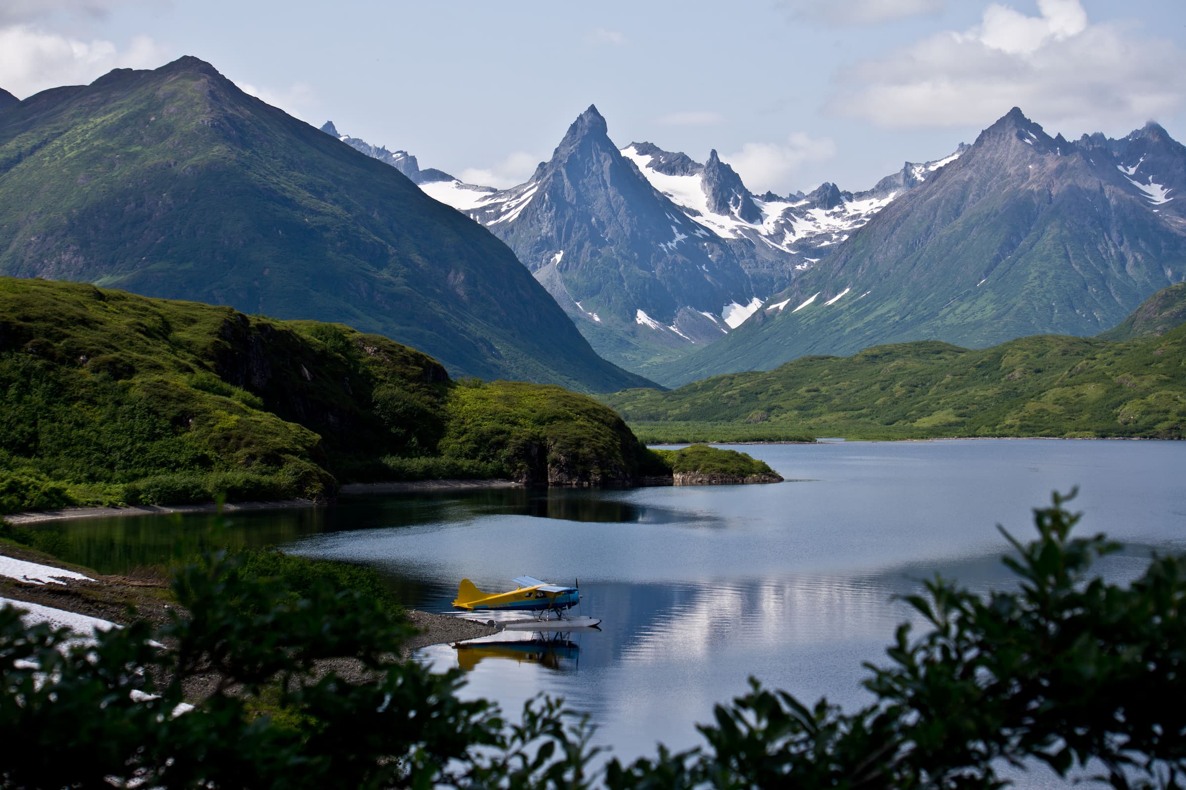 Enjoying shorelunch in wild Alaskan places