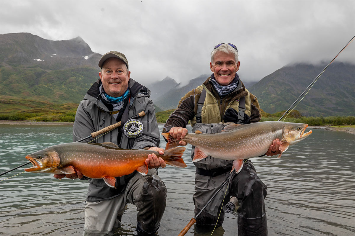 Double Char caught fly fishing in Bristol Bay